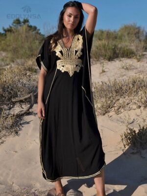 2023 collection Kaftan V-neck Women Clothing Summer Beach Dresses