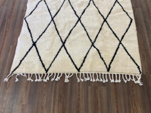 Custom Moroccan Berber Wool Black and white beni ourain rug