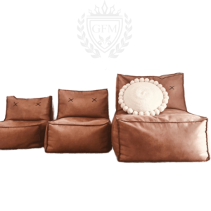 Handmade Moroccan Leather Lounger Ottoman Pouffe -| [GFM]
