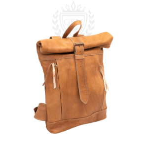 Moroccan Rolltop Backpack – Leather Travel Rucksack for Unisex