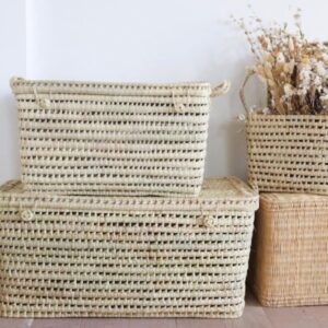 Palm Leaf Storage – Basket wicker Storage Trunk large basket