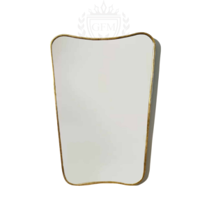 Curved Antiqued Brass Butterfly Wall Mirror – Gold Brass Bathroom & Hall Decor