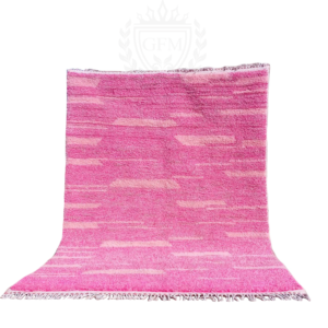 Moroccan Pink Rug – 6×9 ft – Beni Ourain – Handmade Wool Berber Rug