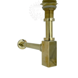 Solid Unlacquered Brass P-Trap and Sink Stopper – Handmade Push-Up Button Drain