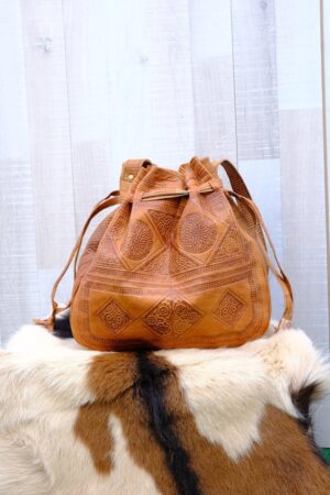 Moroccan leather bag Brown