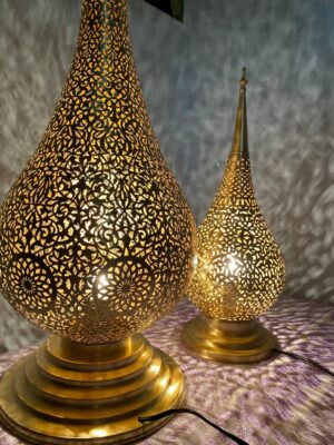 Handmade Moroccan Brass Floor Lamp | Vintage Style Table Lamp | Gold & Silver Brass Lam