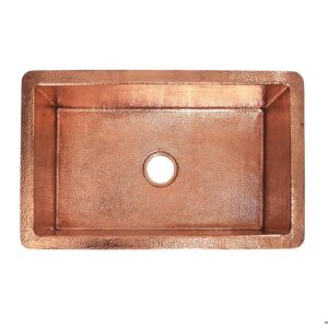 Handmade Solid Copper Undermount Hammered Sink – Kitchen Bar Sink, Island Sink Style, Outdoor Copper Sink
