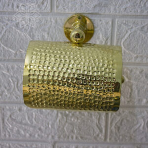 Handcrafted Toilet Paper Holder, Unlacquered Pure Brass Bathroom With Different Finishes
