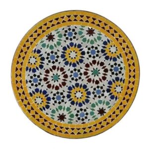BP Moroccan table, Handmade round moroccan, multi color, moroccan decor
