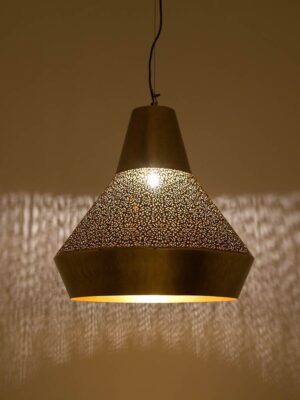 Hanging lamp in antique brass handmade with vitange style