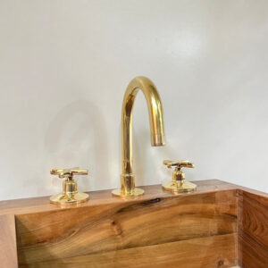 Bathroom Faucet Sink, 3 Hole Bathroom Faucet, Unlacquered Brass Vanity Faucet