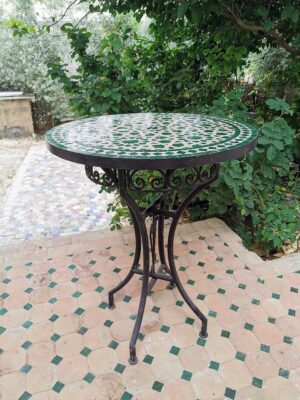 Moroccan Mosaic Table – Handcrafted Mid Century Art