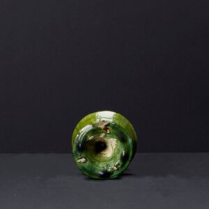 Small Green Candlestick Holder, Handmade Ceramic Glazed Pottery