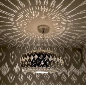 Handmade Moroccan Ceiling Lamp – Vintage Moroccan Lighting in Gold and Silver Colors