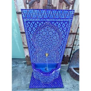 Moorish mosaic tile fountain – Moroccan handmade wall fountain