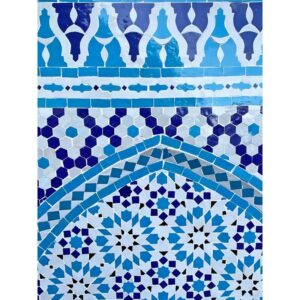 Moorish mosaic tile fountain – Moroccan handmade wall fountain