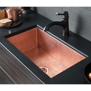 Handmade Solid Copper Undermount Hammered Sink – Kitchen Bar Sink, Island Sink Style, Outdoor Copper Sink