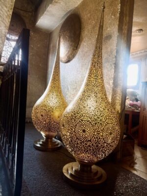 59″ Brass Floor Lamp – Moroccan Handmade, Vintage Lighting Style – Brass Table Lamp