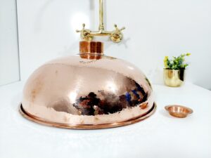 Handcrafted Hammered Moroccan Copper Sink  – 16.5 inch x 7.4 inch