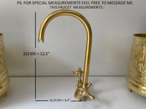 Antique Brass Bathroom Faucet, Cross Handle Brass Kitchen Vanity Faucet