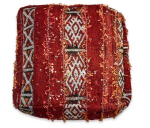 Berber Moroccan Kilim Pouf – Handwoven Vintage Floor Cushion