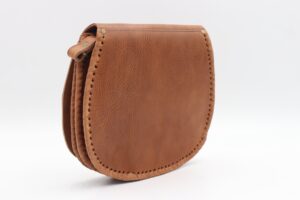 Handcrafted Leather Crossbody Bag in Camel Color