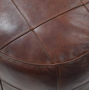 Comfy Pouf Ottoman , round , leather seat