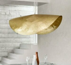 Handmade Hammered Brass Pendant Light – Unique Chandelier for Home Decor – Artisanal Brass Lighting