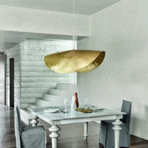 Handmade Hammered Brass Pendant Light – Unique Chandelier for Home Decor – Artisanal Brass Lighting