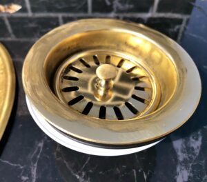 Unlacquered Brass Strainer Sink, Drainer Sink With Removable Drain Basket & Sealed Lid
