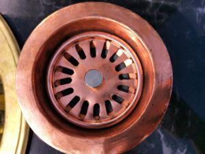 Copper Kitchen Sink Drainer, Removable Drain Basket & Sealed Lid