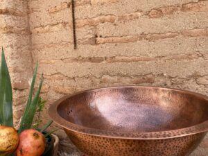 Handmade Copper Moroccan Sink – Vintage Copper Color, Marrakech Bathroom Style