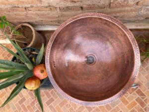Handmade Copper Moroccan Sink – Vintage Copper Color, Marrakech Bathroom Style