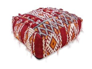 Berber Moroccan Kilim Pouf – Handwoven Vintage Floor Cushion