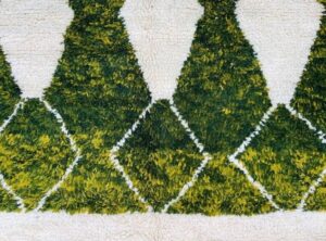Handmade Green Moroccan Wool Rug – Soft and Customizable for Living Rooms