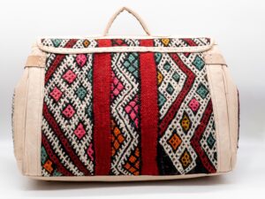 Handmade Moroccan Kilim Leather Bag – Vintage Weekender Travel Duffel