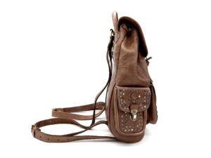 Moroccan Leather Boho Backpack – Vintage Style Women’s Travel Rucksack