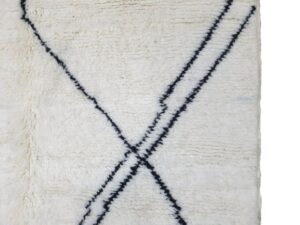 Custom White and Black Beni Ourain Rug – Handmade Berber Carpet