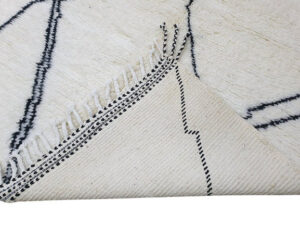 Custom White and Black Beni Ourain Rug – Handmade Berber Carpet