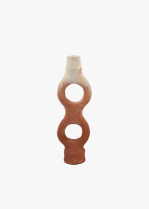 Abstract EcruTerracotta Sculpture Candle Stick Holder , Handmade Ceramic Pottery, Craftsmanship