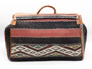Vintage Kilim Travel Bag – Handmade Leather Weekender Bag