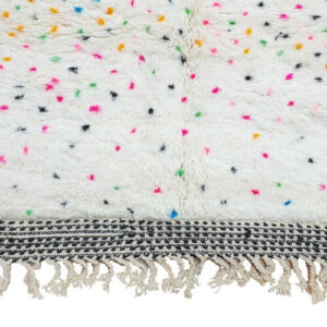 Dots Moroccan Wool Rug – Colorful White Berber Rug – Handmade Tufted Wool Rug – Authentic Beni Ourain Style