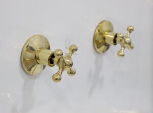 Brass Shower System Unlacquered Solid Brass  Curved spout Tub Filler