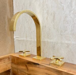 Exquisite Craftsmanship: Unlacquered Brass Lavatory Vanity Faucet