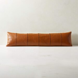 Long luxe brown throw pillow , back support for bed