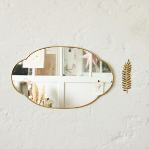 Brass Oval Mirror – Aesthetic Home Decor – Luxurious Wall Decor – Moroccan Antique Style