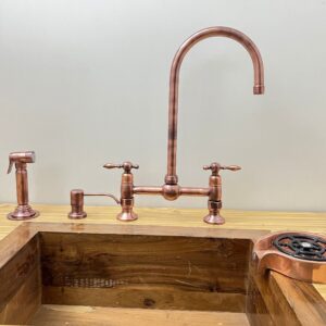 Enhance Your Kitchen with the Elegance of Solid Brass Copper Bridge Fauce