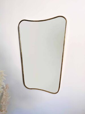Curved Antiqued Brass Butterfly Wall Mirror – Gold Brass Bathroom & Hall Decor