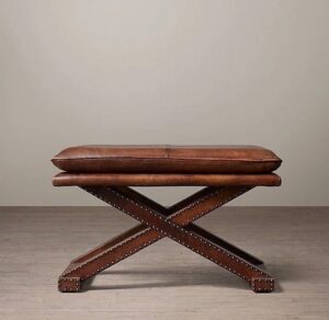 Leather Stool with Wood Frame, Amazing Quality