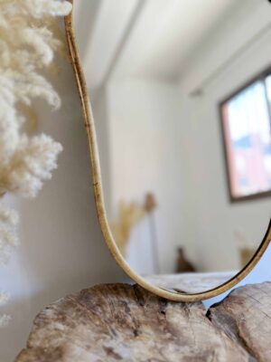 Antique Brass Mirror – Italian Shield Form Wall Mirror – Handcrafted Brass Frame